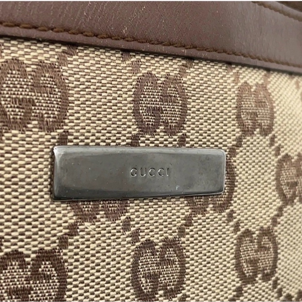 Gucci Tan and Brown Monogram Hobo Bag - Picture 6 of 12